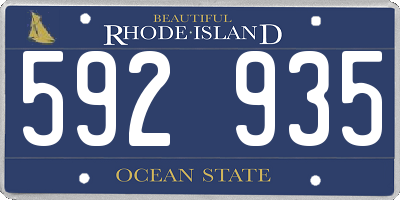 RI license plate 592935