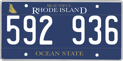 RI license plate 592936