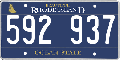 RI license plate 592937