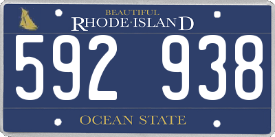 RI license plate 592938