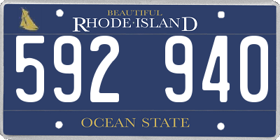 RI license plate 592940