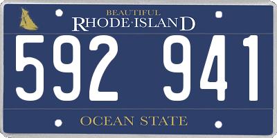 RI license plate 592941