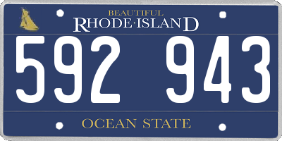 RI license plate 592943