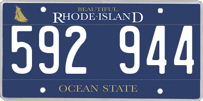 RI license plate 592944
