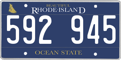 RI license plate 592945