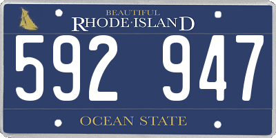 RI license plate 592947