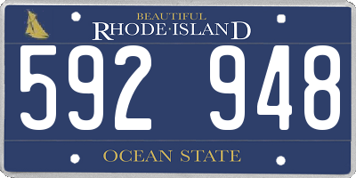 RI license plate 592948