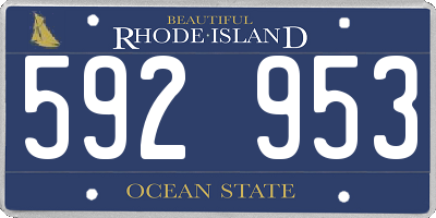 RI license plate 592953