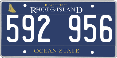 RI license plate 592956