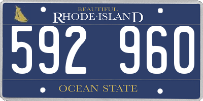 RI license plate 592960