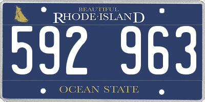 RI license plate 592963