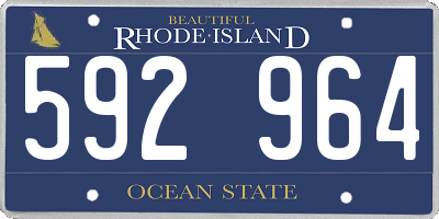 RI license plate 592964