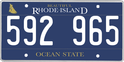 RI license plate 592965