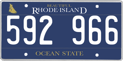 RI license plate 592966