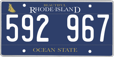 RI license plate 592967