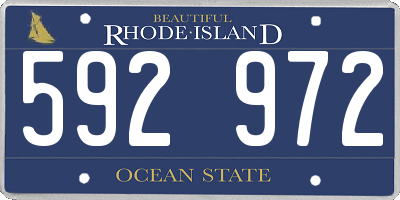 RI license plate 592972