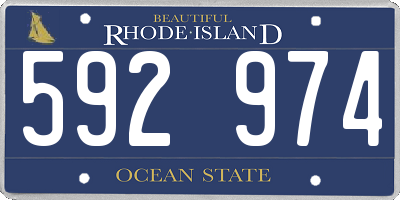 RI license plate 592974