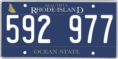 RI license plate 592977