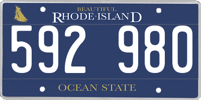 RI license plate 592980
