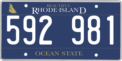 RI license plate 592981