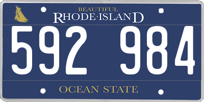 RI license plate 592984