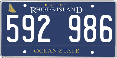 RI license plate 592986