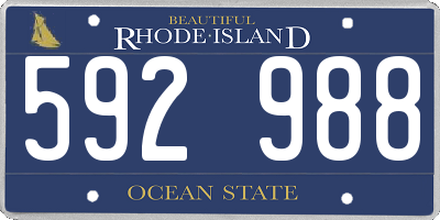 RI license plate 592988