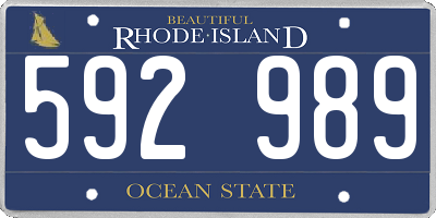 RI license plate 592989