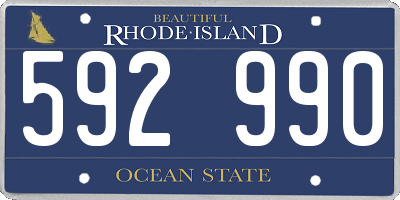 RI license plate 592990