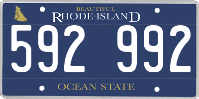 RI license plate 592992