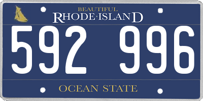 RI license plate 592996