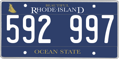 RI license plate 592997