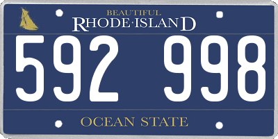 RI license plate 592998