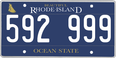 RI license plate 592999
