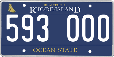 RI license plate 593000