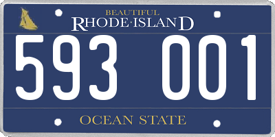 RI license plate 593001