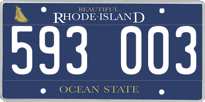RI license plate 593003