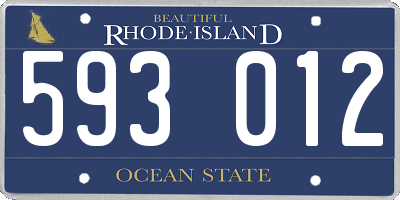 RI license plate 593012