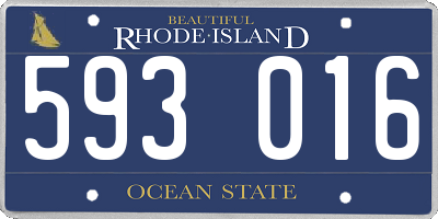 RI license plate 593016