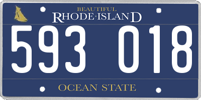 RI license plate 593018