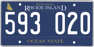 RI license plate 593020