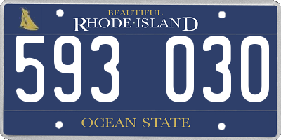 RI license plate 593030