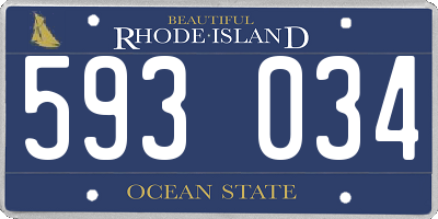 RI license plate 593034