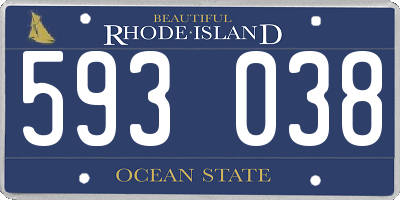 RI license plate 593038