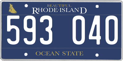 RI license plate 593040