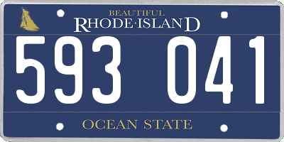 RI license plate 593041