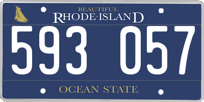 RI license plate 593057