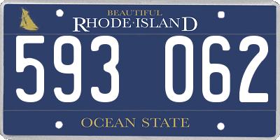 RI license plate 593062