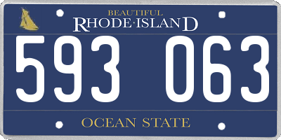 RI license plate 593063