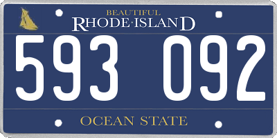 RI license plate 593092